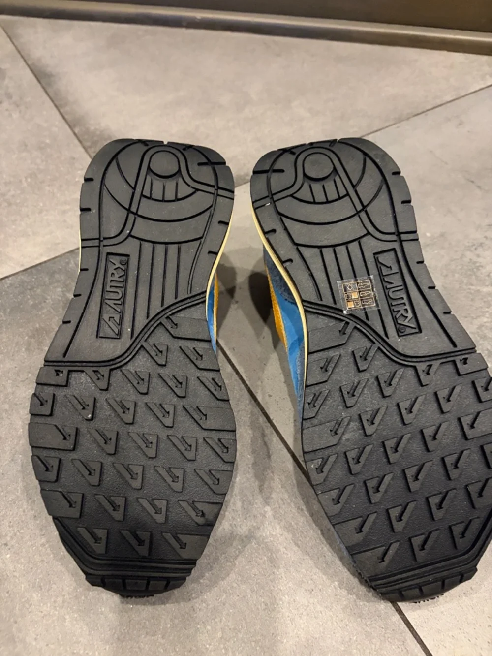 Retro Blue & Yellow Women's Athletic Sneakers - Picture 4 of 5